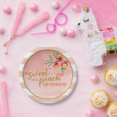 甘いアザ・ピーチプレートストライプ- P (Sweet as a peach) ペーパープレート (パーティー)