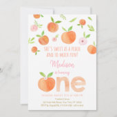 甘いアザ・ピーチ1歳の誕生日 招待状 (正面)
