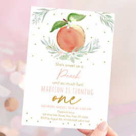 甘いアザ・ピーチ1歳の誕生日 招待状