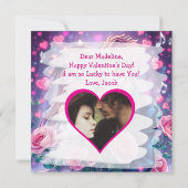 甘いアニメパーソナライズされたフォトバレンタインデー カード (裏面)