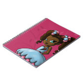 甘いアフリカ系アメリカ人の少女とアイスクリーム ノートブック (左側)