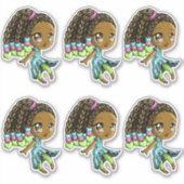 甘いアフリカ系アメリカ人の少女 シール (正面)