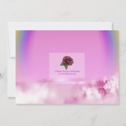 甘いアフリカ系アメリカ人フェアリー誕生日パーティー 招待状 (裏面)