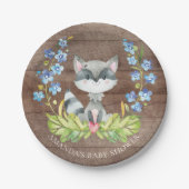 甘いアライグマのベビーシャワー7"プレート ペーパープレート (正面)
