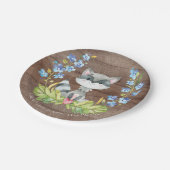 甘いアライグマのベビーシャワー7"プレート ペーパープレート (アングル)