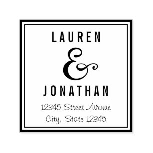 甘いアンパサンドパーソナライズされたゴム印 セルフインキングスタンプ