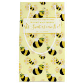 甘いイエロービーとハニカムベイビーシャワーの好意 スモールペーパーバッグ (正面)