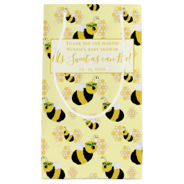 甘いイエロービーとハニカムベイビーシャワーの好意 スモールペーパーバッグ
