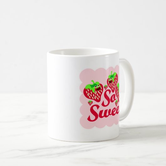甘いイチゴかわいいベリーアニメ コーヒーマグカップ (正面右)