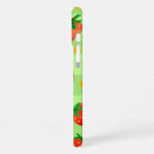 甘いイチゴとデイジー水の色のプレイド iPhoneケース (左側面)