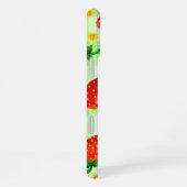 甘いイチゴとデイジー水の色のプレイド iPhoneケース (右側面)