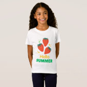 甘いイチゴのデザインの白いTシャツ Tシャツ (正面フル)
