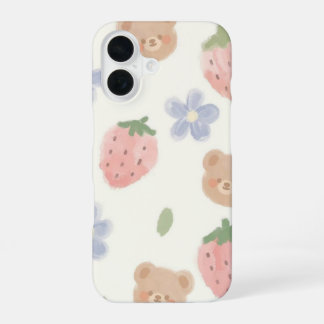 甘いイチゴチャームIphoneの電話ケース iPhone 16ケース