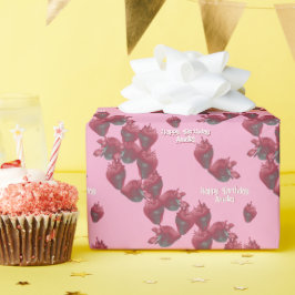 甘いイチゴパーソナライズされた ラッピングペーパー