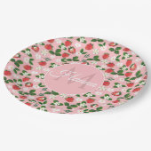 甘いイチゴ花水彩フローラ ペーパープレート (アングル)