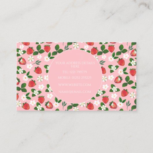 甘いイチゴ花水彩フローラ 名刺 (裏面)