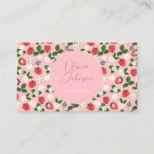 甘いイチゴ花水彩フローラ 名刺 (正面)