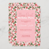 甘いイチゴ花水彩フローラ 招待状 (正面/裏面)