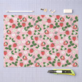 甘いイチゴ花水彩フローラ 薄葉紙 (クラフト)