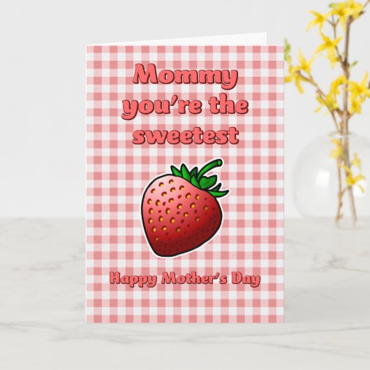甘いイチゴ カード (黄色い花)