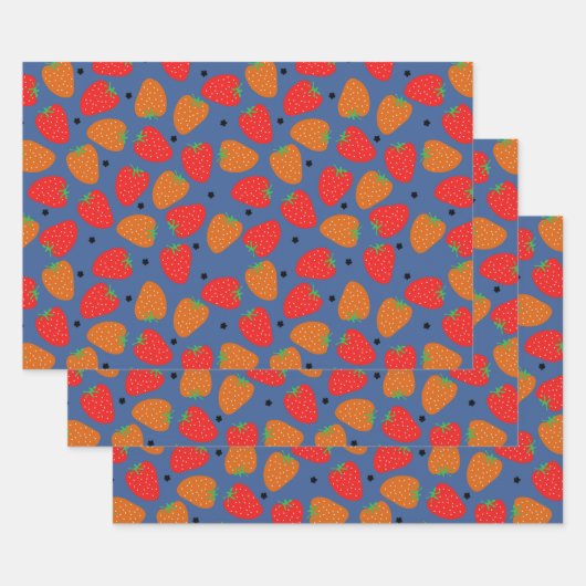 甘いイチゴ ラッピングペーパーシート (セット)