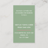 甘いウサギおよび花のリースの名刺 名刺 (裏面)