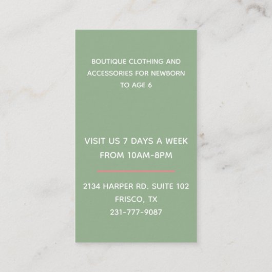 甘いウサギおよび花のリースの名刺 名刺 (裏面)