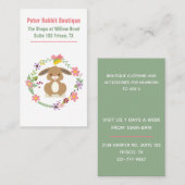 甘いウサギおよび花のリースの名刺 名刺 (正面/裏面)