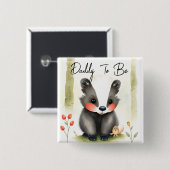 甘いウッドランドのスカンクダディは赤ちゃんシャワー 缶バッジ (正面&裏面)