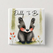 甘いウッドランドのスカンクダディは赤ちゃんシャワー 缶バッジ (正面)