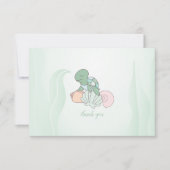 甘いウミガメ赤ちゃんシャワーありがとう サンキューカード (正面)