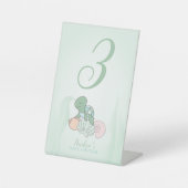 甘いウミガメ赤ちゃんシャワーテーブル番号 台座サイン (正面)