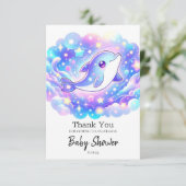 甘いエレガントドルフィンベビーシャワー サンキューカード (スタンド正面)