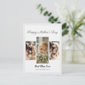 甘いエレガントピンクの幸せな母親の日3つの写真 シーズンポストカード (スタンド正面)
