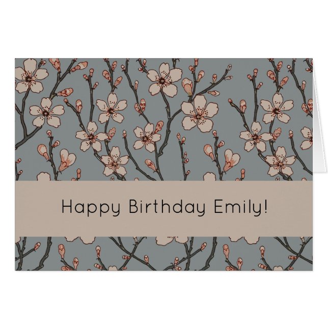 甘いエレガントピンクの花のさくらんぼ模様 (正面横)