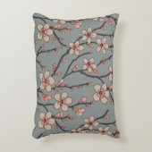 甘いエレガントピンクの花のさくらんぼ模様 アクセントクッション (正面(垂直))