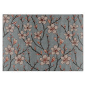 甘いエレガントピンクの花のさくらんぼ模様 カッティングボード (正面)