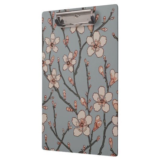 甘いエレガントピンクの花のさくらんぼ模様 クリップボード (左)