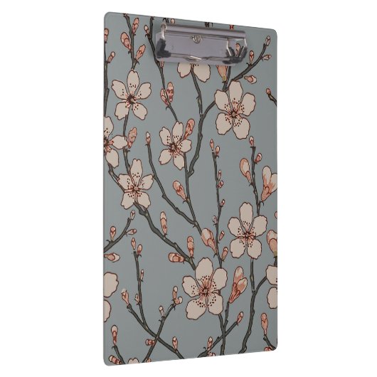 甘いエレガントピンクの花のさくらんぼ模様 クリップボード (右)