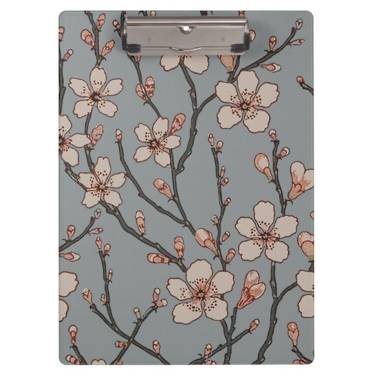 甘いエレガントピンクの花のさくらんぼ模様 クリップボード (正面)