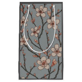 甘いエレガントピンクの花のさくらんぼ模様 スモールペーパーバッグ (正面)