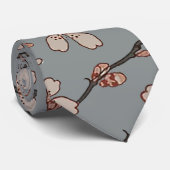 甘いエレガントピンクの花のさくらんぼ模様 ネクタイ (ロール)