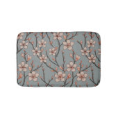 甘いエレガントピンクの花のさくらんぼ模様 バスマット (正面)