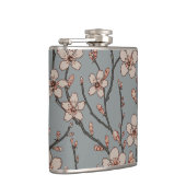 甘いエレガントピンクの花のさくらんぼ模様 フラスク (右)