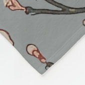 甘いエレガントピンクの花のさくらんぼ模様 フリースブランケット (角)