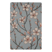 甘いエレガントピンクの花のさくらんぼ模様 ミニクリップボード (裏面)