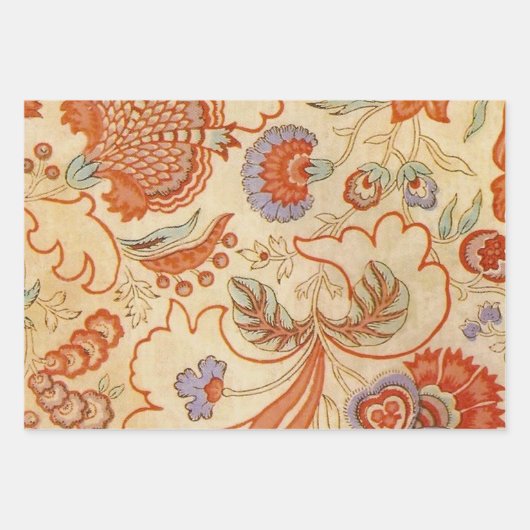 甘いエレガントピンクの花のさくらんぼ模様 ラッピングペーパーシート (正面3)