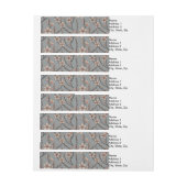 甘いエレガントピンクの花のさくらんぼ模様 ラップアラウンド宛名ラベル (シート)