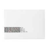 甘いエレガントピンクの花のさくらんぼ模様 ラップアラウンド宛名ラベル (正面)