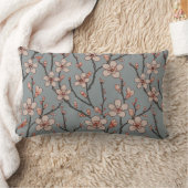 甘いエレガントピンクの花のさくらんぼ模様 ランバークッション (ブランケット)